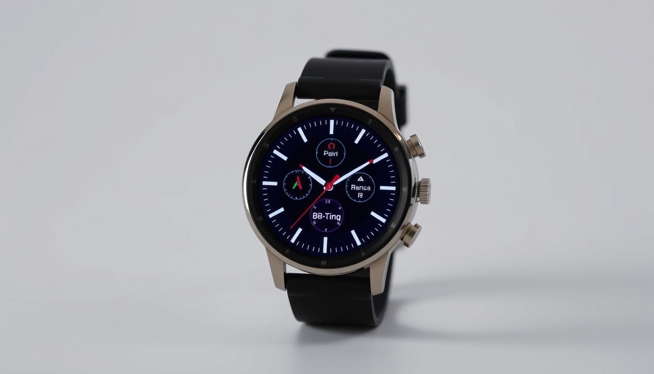 Bettdow SmartWatch com tela acesa mostrando interface principal