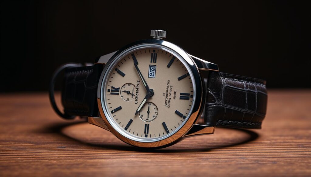 Imagem de um relógio masculino Constantim com pulseira de couro